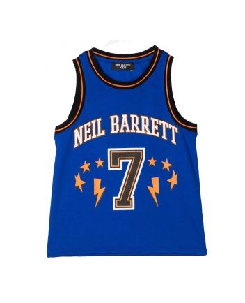 Boys Blue Logo-Print Tank T-shirt