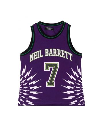 Boys Purple Logo-Print Tank T-shirt