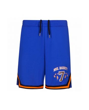 Boys Blue Black & Orange Stripe Shorts
