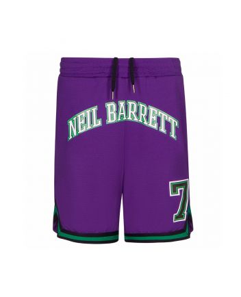 Boys Purple Logo Print Track Shorts