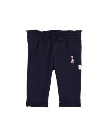 Baby Navy Blue Sweatpants With Embroidered Logo