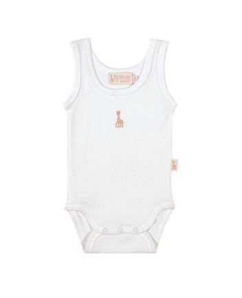 Giraffe Tank Baby Romper - White