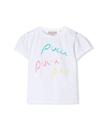 Emilio Pucci Print White T-shirt For Baby