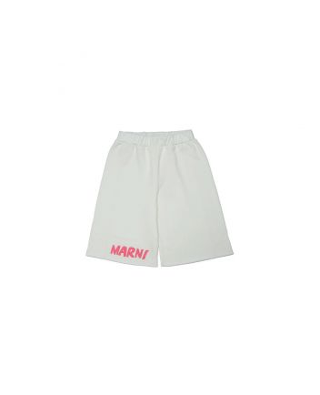 White Fleece Shorts With Marni Logo