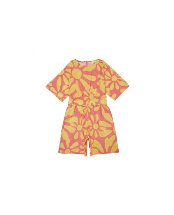 Girls Pink Short Poplin Jumpsuit