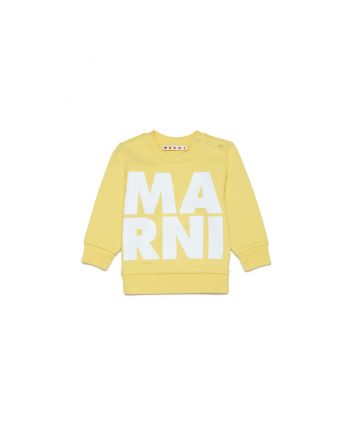 Yellow Cotton Sweatshirt With Marni Logo