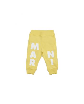Yellow Cotton Joggers Trousers With Marni Logo