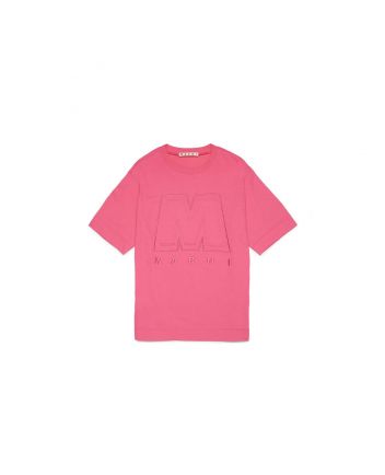 Girls Pink Jersey T-Shirt With Big M Logo