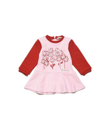 Baby Girls Pink Flowers Print Dress