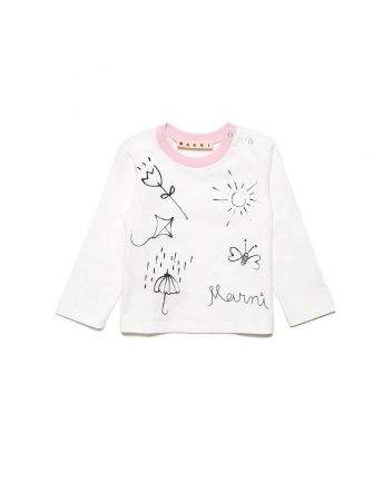 Baby Girls White Logo Print T-Shirt