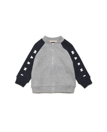 Kids Grey With Zip Logo Bands Sweatshirt