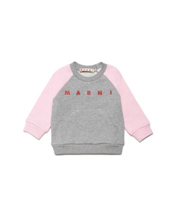 Baby Kids Grey and Pink Logo Print Sweatshirt