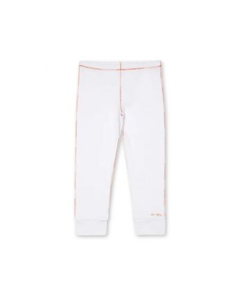 Girls White Cotton-Blend Leggings