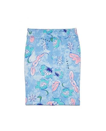 Girls Blue Marina Allover Fleece Skirt