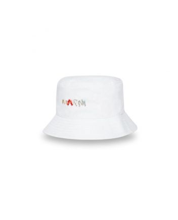 Girls White Baguette Logo Bucket Hat