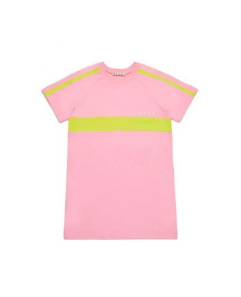 Girls Pink Color-Block Jersey Dress