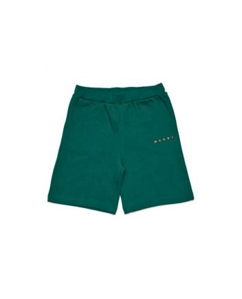 Unisex Green Logo-Print Fleece Shorts