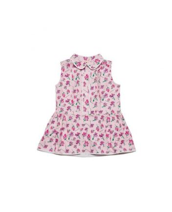 Baby Girls Pink Flowers Allover Dress