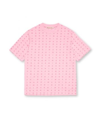 Girls Pink Logo-Print Cotton T-shirt