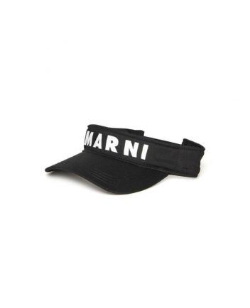 Unisex Black gabardine Visor Cap