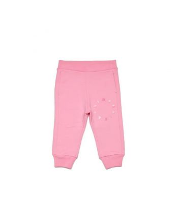 Baby Girls Pink Round Logo-Print Jogger