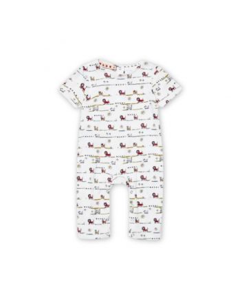 Baby Unisex White Animals-Print Romper