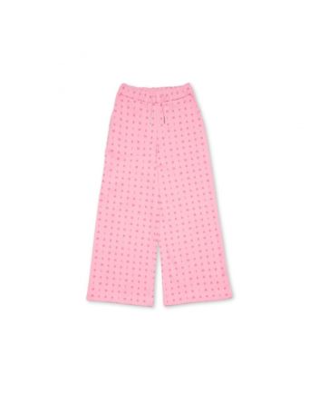 Girls Pink Wide Fit Allover Logo Trouser