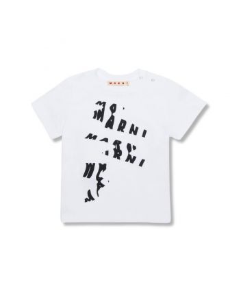 Baby Unisex White Melted-Logo T-Shirt