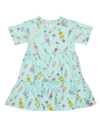 Baby Girls Green Graphic-Print Dress