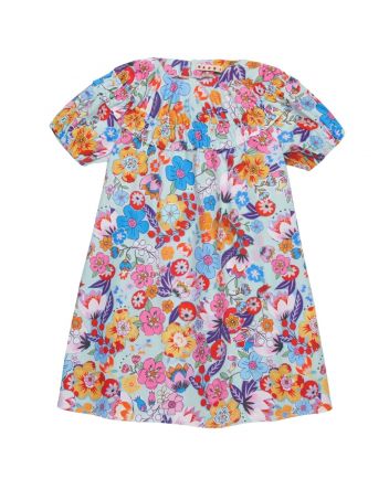 Girls Multi-Color Floral-Print Dress