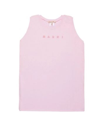 Girls Pink Sleeveless Cover-Up Dress