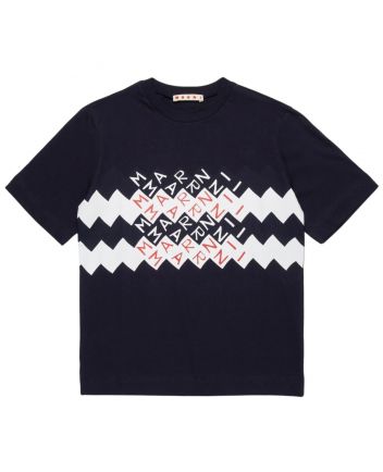 Boys Navy Blue Promenade Logo T-Shirt