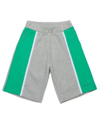 Unisex Grey Colorblock Fleece Shorts