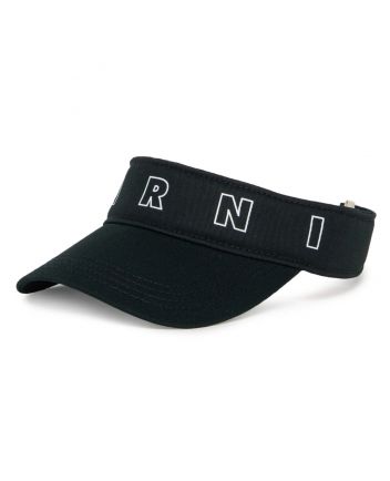 Unisex Black Logo-Print Gabardine Visor