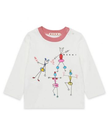 Baby Girls White Graphic-Print T-shirt