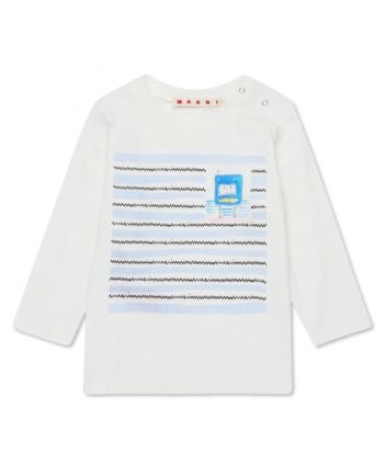 Baby Unisex White Graphic-Print T-Shirts