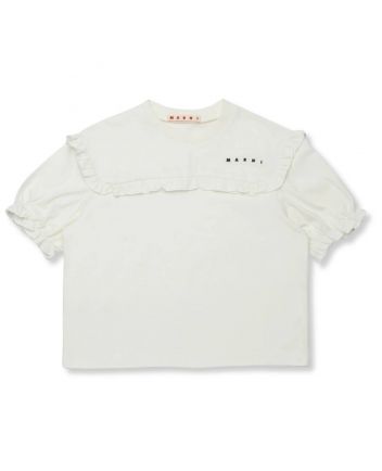 Girls Ivory Logo-Embroidered T-shirt