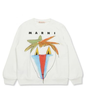 Unisex Ivory Graphic-Print Sweatshirt