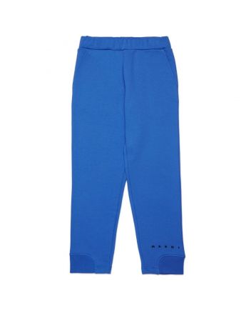 Unisex Blue Logo-Print Trousers