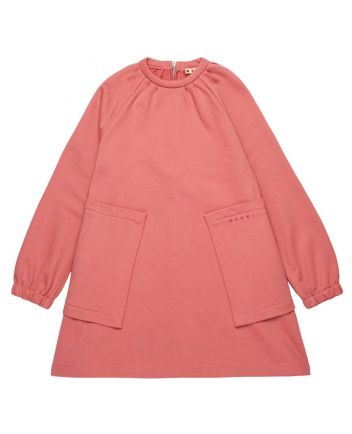 Girls Pink Logo-Embroidered Dress