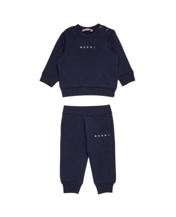 Baby Unisex Blue Logo-Embroidered Tracksuits