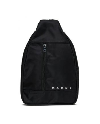 Boys Black Logo-Embroidered Crossbody Bag
