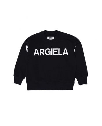 Black Sweatshirt With Margiela 6 Displaced Front Logo