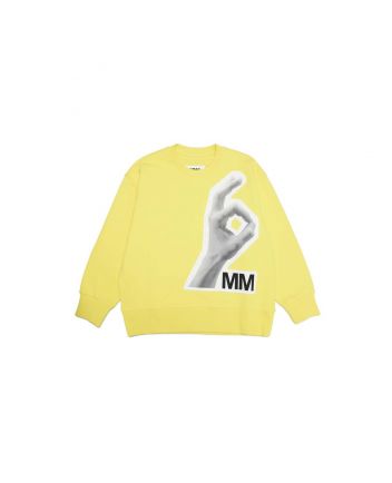 Yellow Sweatshirt With Six Hand Front Patch