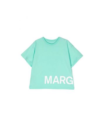 Girls Sea Green Cotton T-Shirt