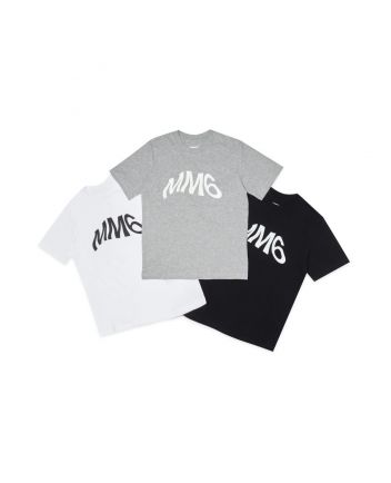 Kids Three Pack Logo Print Cotton T-Shirt