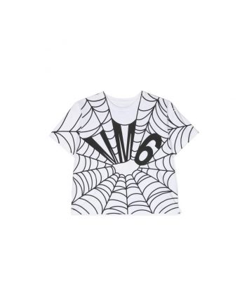 Girls White Logo Print Cotton T-Shirt