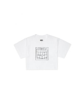 Girls White Logo Print Cotton T-Shirt