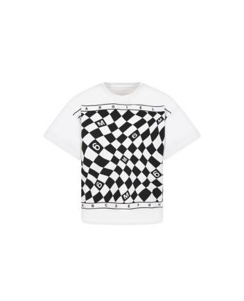 Girls White Monochrome Print T-SHirt