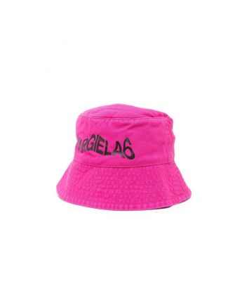 Girls Pink Logo Print Cotton Hat